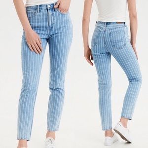 NWT American Eagle High Rise Mom Jeans Striped